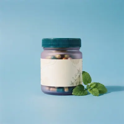 Calm Focus Daily Multivitamin on a sky blue background