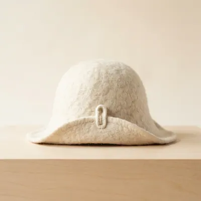 Wide Brim Bench Hat in natural felt