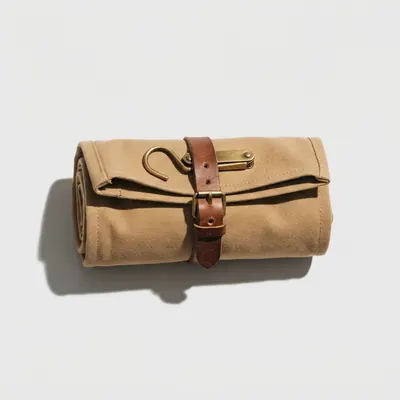 Hanging Toiletry Kit rolled closed