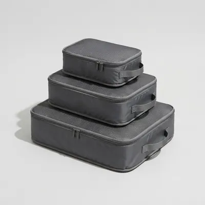 Compression packing cubes in gray, three sizes