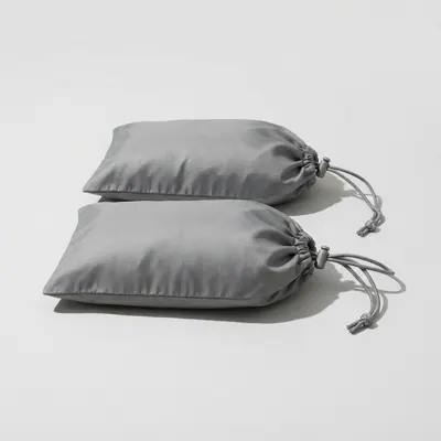Shoe bags in gray ripstop, a pair