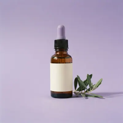 Vitamin D3 + K2 Drops on a lavender background