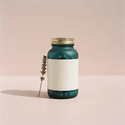 Evening Magnesium Glycinate on a blush pink background